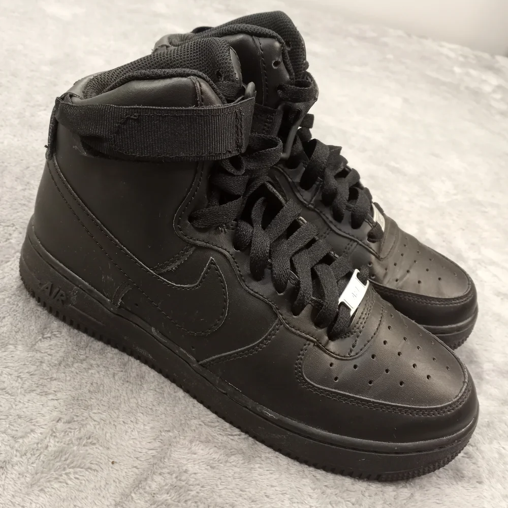 Nie Air Foece 1 Men's Black High-Top Sneakers Size 7y - Picture 5 of 11
